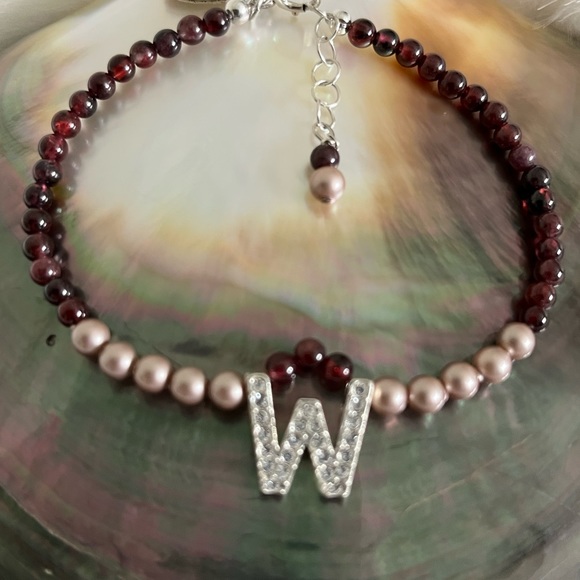 Washington Commanders Garnet Burgundy Swarovski Pearl Gold Spirit charm bracelet - Picture 5 of 9